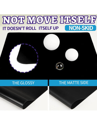 LEOBRO 2 Tapetes de Silicona 40x29.7cm Negro y Blanco