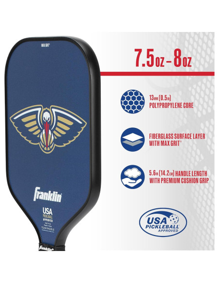 Pala de Pickleball Franklin Sports NBA New Orleans Pelicans 13mm
