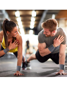 Bememo Paquete de 12 Muñequera Deportiva Absorbente 8cm 2