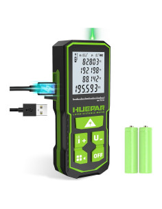 Medidor de Distancia Láser Huepar S60-G 196FT Verde Recargable