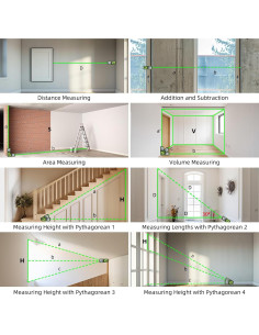 Medidor de Distancia Láser Huepar S60-G 196FT Verde Recargable 2