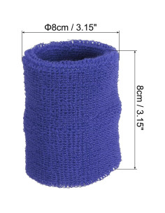 Banda de Muñeca Deportiva PATIKIL Algodón Terry Azul 8x8cm 2