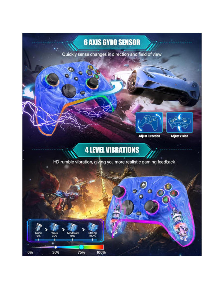 Controlador Inalámbrico KINGLINE para Nintendo Switch - 1200mAh, RGB