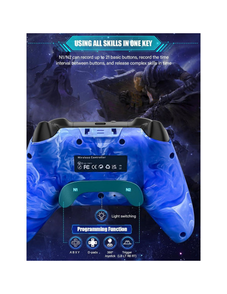 Controlador Inalámbrico KINGLINE para Nintendo Switch - 1200mAh, RGB