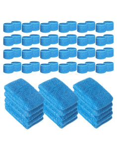 Muñequera de Toalla Leyndo 72 Pcs Algodón Azul Real