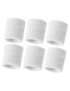 Muñequera de Toalla Gruesa HANERDUN Unisex 6 Piezas Blanca