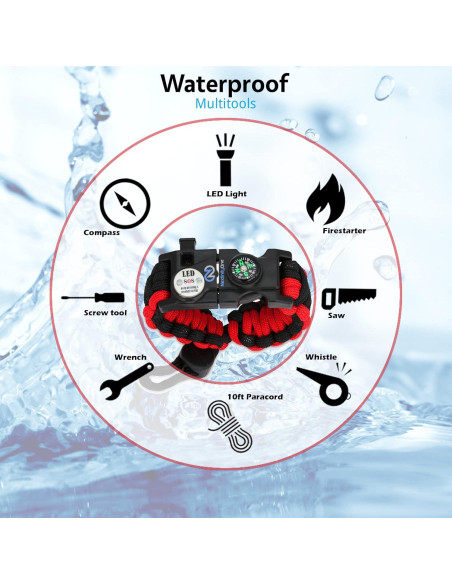 Pulsera de Supervivencia Nexfinity One con Luz LED y Multiherramientas - Set de 2