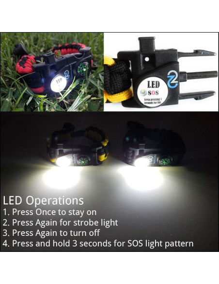 Pulsera de Supervivencia Nexfinity One con Luz LED y Multiherramientas - Set de 2