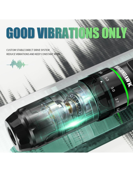 Máquina de Tatuaje Inalámbrica Dragonhawk L3 140mm 233g