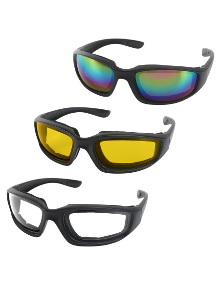3 Pares de Gafas de Motocicleta Modi Fly UV400 Acolchadas