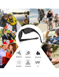 3 Pares de Gafas de Motocicleta Modi Fly UV400 Acolchadas 2