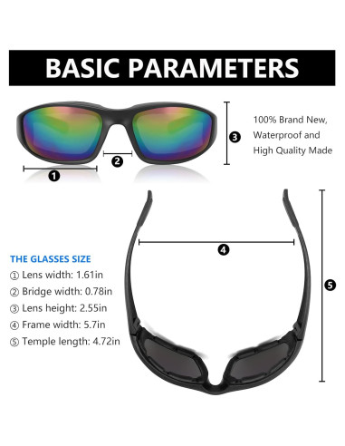 3 Pares de Gafas de Motocicleta Modi Fly UV400 Acolchadas