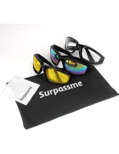3 Pares de Gafas de Motocicleta Modi Fly UV400 Acolchadas