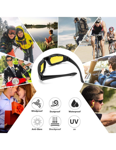 Gafas de Motocicleta Modi Fly UV400 3 Pares Acolchadas
