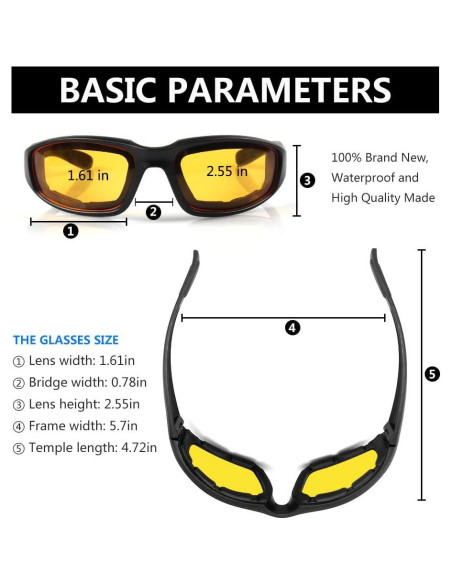 Gafas de Motocicleta Modi Fly UV400 3 Pares Acolchadas