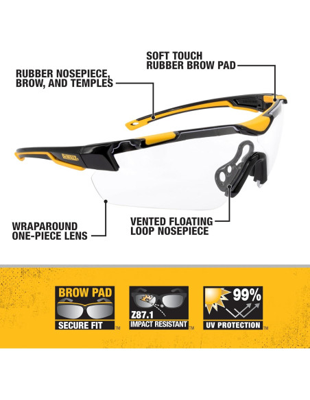 Gafas de Protección DEWALT DPG110 Unisex Media Montura