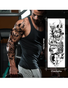 12 Hojas Tatuajes Temporales Grandes Impermeables VERKSTAD 2