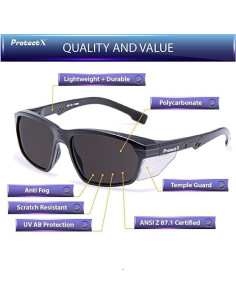 Gafas de Seguridad ProtectX Classic, Lentes Antivaho y UV 2