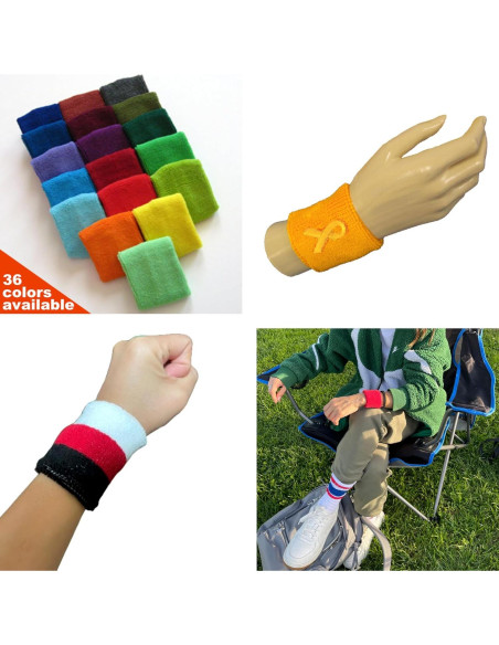 Banda de Sudor para Muñeca COUVER - Algodón Absorbente (1 par)