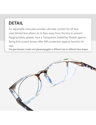 Gafas de Seguridad LeonDesigns Antivaho UV Azul