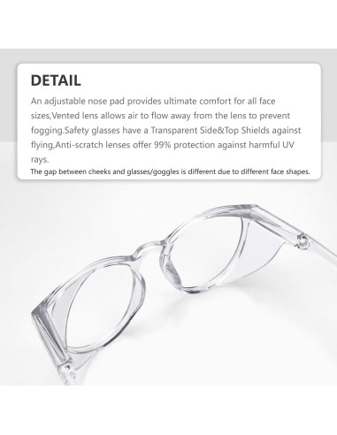 Gafas de Seguridad LeonDesigns Antivaho UV400 Transparentes