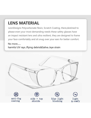Gafas de Seguridad LeonDesigns Antivaho UV400 Unisex