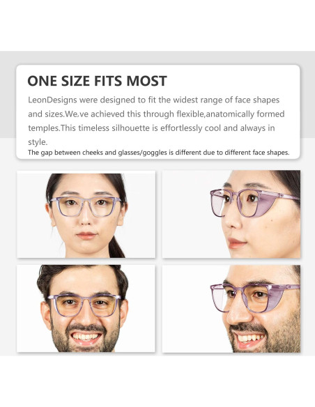 Gafas de seguridad LeonDesigns lila cuadrado antiempañantes