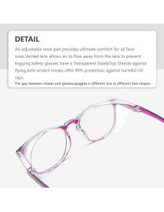 Gafas de Seguridad LeonDesigns Antivaho UV Bloqueo Luz Azul 2