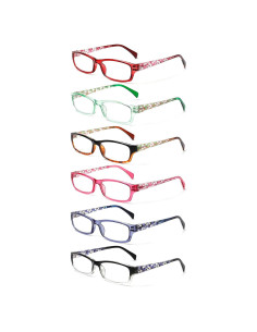 Gafas de lectura Kerecsen para mujeres, 6 pares con filtro UV
