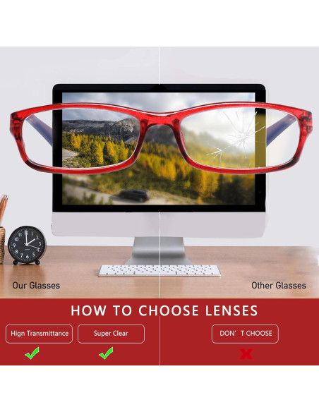 Gafas de lectura Kerecsen para mujeres 6 Pack con filtro UV