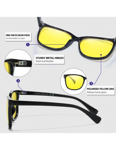 Gafas de Conducción Nocturna Myiaur Amarillas UV400