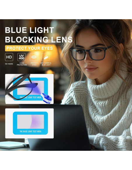 Gafas de luz azul Hunsquer unisex - Lentes HD anti reflejantes