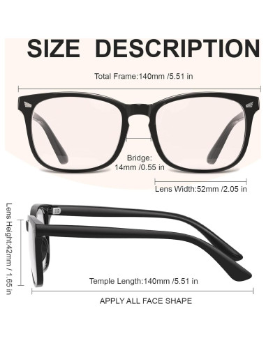 Gafas de luz azul Hunsquer unisex - Lentes HD anti reflejantes