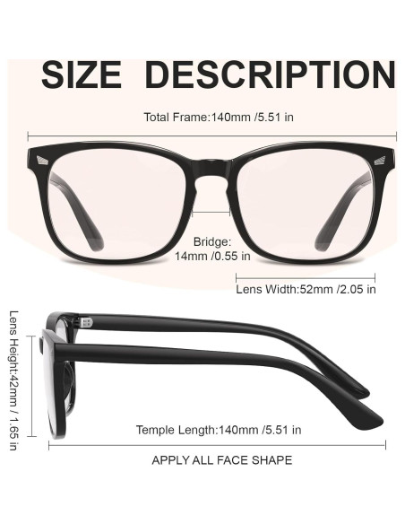 Gafas de luz azul Hunsquer unisex - Lentes HD anti reflejantes