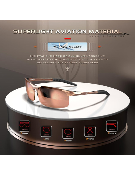 Gafas de sol polarizadas ATTCL - Marco ligero UV400 para hombres