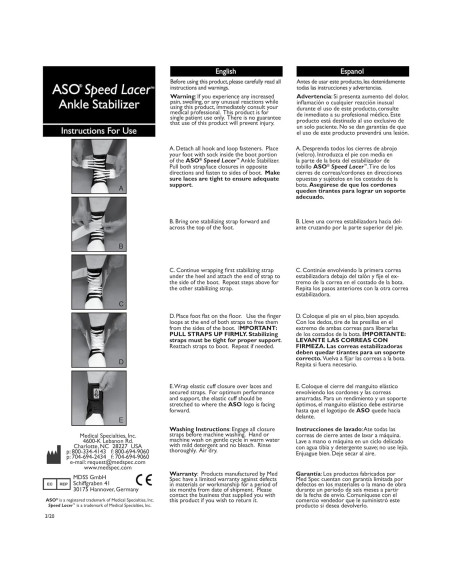 Estabilizador de Tobillo ASO Speed Lacer Negro Grande