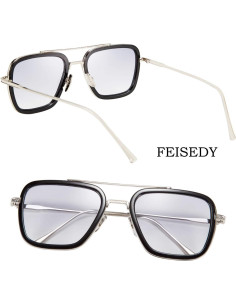 Gafas de Sol Cuadradas FEISEDY Retro UV400 para Mujeres 2
