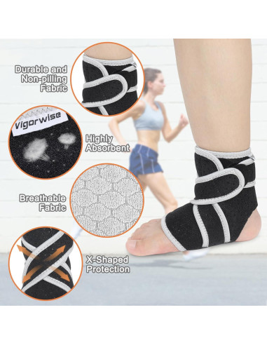Faja para Tobillo Vigorwise Soporte Ajustable Gris