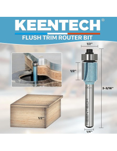 Broca de Router KEENTECH 6,35mm Eje 12,7mm Diámetro 2