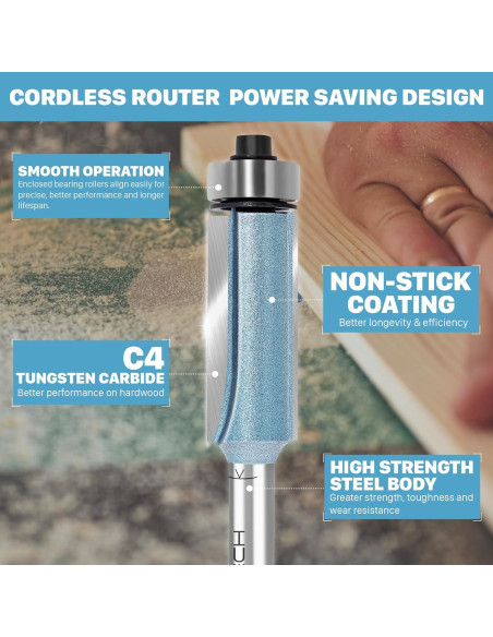 Broca de Router KEENTECH 6,35mm Eje 12,7mm Diámetro