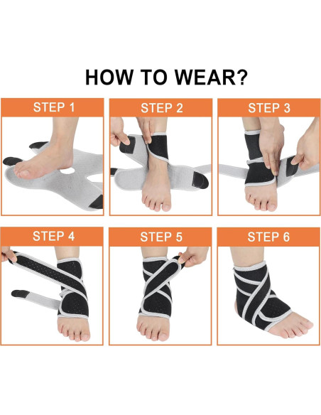 Faja para Tobillo Vigorwise Soporte Ajustable Gris