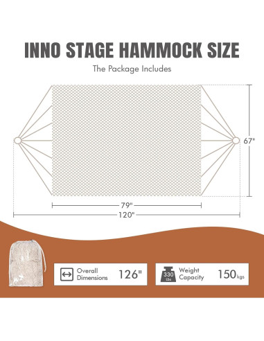 Hamaca Maya Tejida a Mano HappyPicnic Matrimonial 304.8x170.2cm
