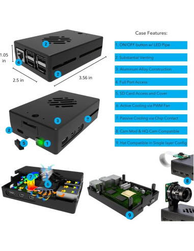 Kit de Inicio Vilros Raspberry Pi 5 - Aluminio Refrigerado 128GB
