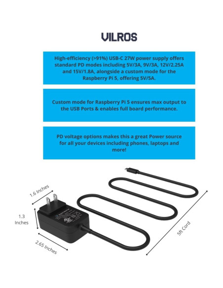 Kit de Inicio Vilros Raspberry Pi 5 - Aluminio Refrigerado 128GB