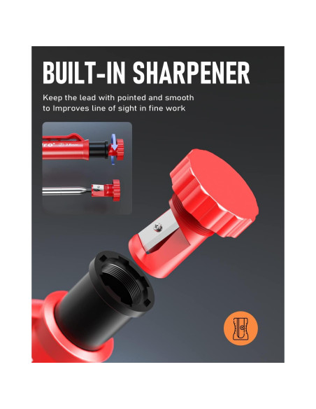 Juego de Lápices de Carpintero Nicpro con Sacapuntas y 26 Recargas