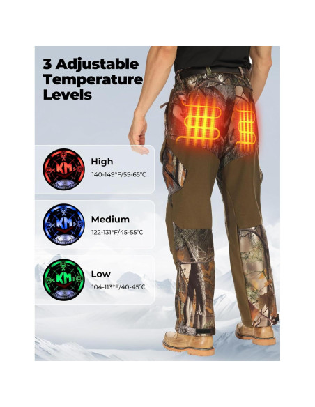 Pantalones Calentados KEMIMOTO para Hombres 12V 20000mAh