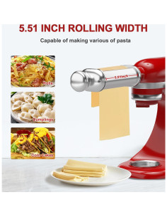 Rodillo de Pasta ZACME para Mezclador KitchenAid - Acero Inoxidable, 8 Niveles 2