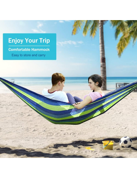 Hamaca de Camping MOSFiATA 250kg Tela Antivuelco Azul Verde