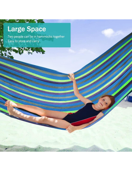 Hamaca de Camping MOSFiATA 250kg Tela Antivuelco Azul Verde