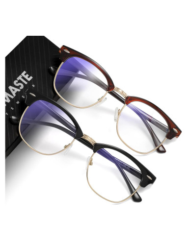 Gafas Anti Luz Azul AOMASTE Media Montura UV Claro